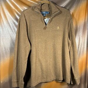 Ralph‎ Lauren Tan Quarter-Zip Sweater xL chocolate milk brown super soft ii